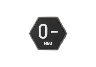 Bloodgroup Hexagon Gummipatch 0 Neg - JTG