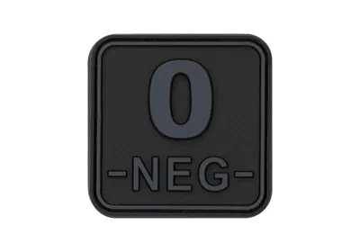 Bloodtype Square Gummipatch 0 Neg - JTG