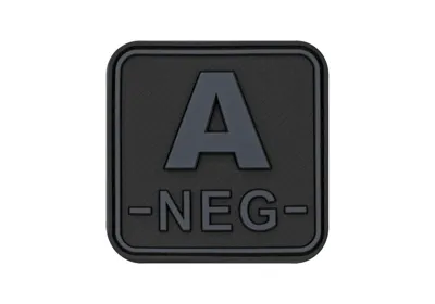 Bloodtype Square Gummipatch A Neg - JTG