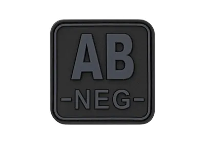 Bloodtype Square Gummipatch AB Neg - JTG