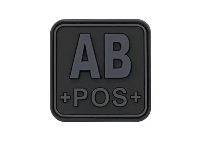 Bloodtype Square Gummipatch AB Pos - JTG