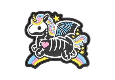 Skeleton Unicorn Gummipatch - Multicolor - JTG