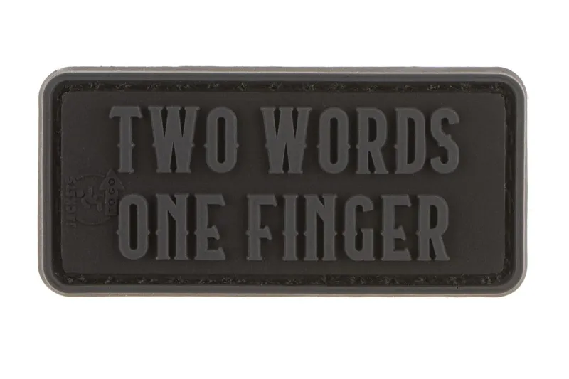JTG Two Words One Finger Gummipatch · Negro