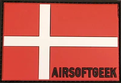Patch Dansk Flag - Rød/Hvid - Airsoftgeek