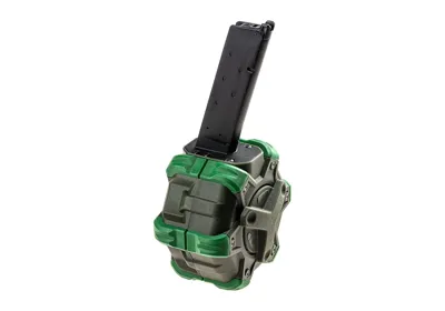 WE Drum Magasin M1911 350 rds - Grøn - WE Airsoft