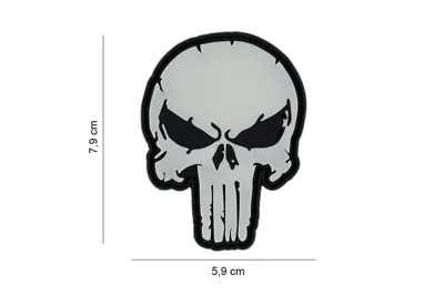 3D PVC Punisher Skull Patch – Glow in the Dark - Van Os