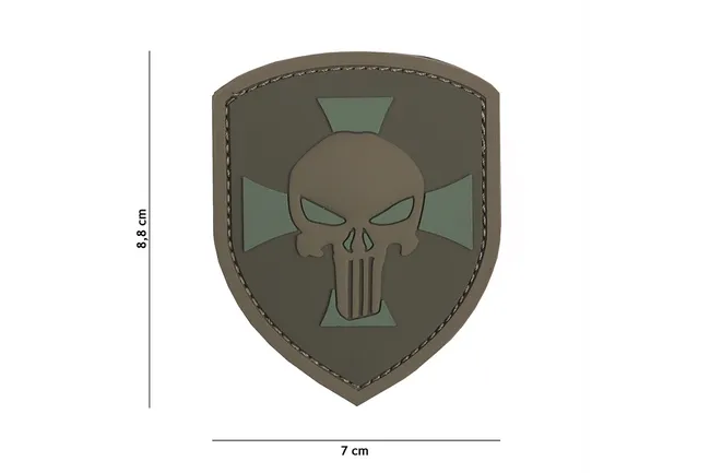 Van Os 3D PVC Shield Punisher Cross · Marrón