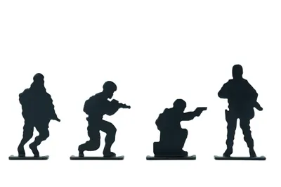 Soldat Silhouette Metal Skydemål – 4 Stk - Wadsn