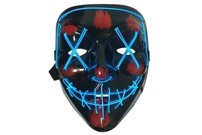Lysende LED Halloween Maske – Blå