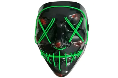 Lysende LED Halloween Maske – Grøn