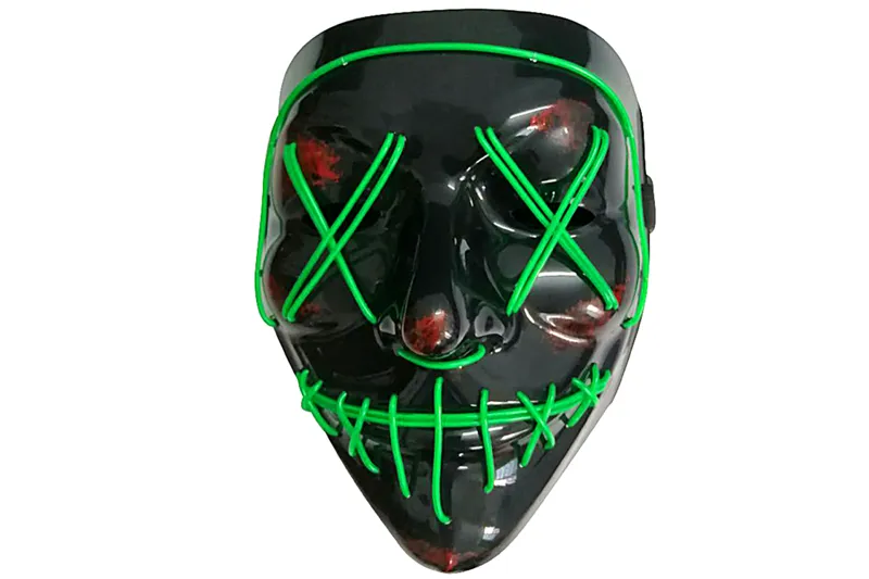 Lysende LED Halloween Maske – Grøn