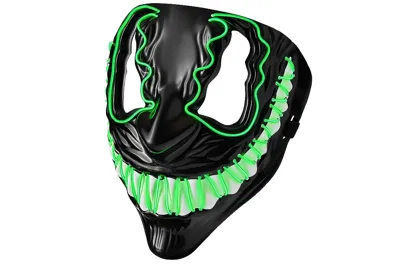 Venom Lysende LED Halloween Maske – Grøn