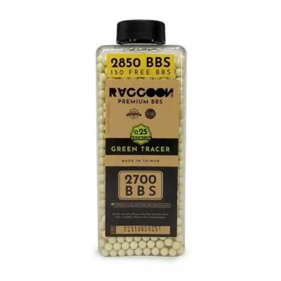 Bolas Trazadoras Premium 0.25g 2850BBs - Raccoon