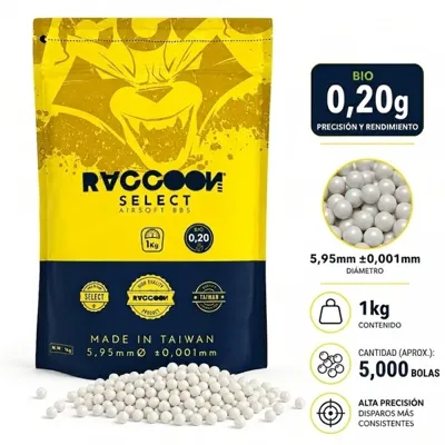 Bolas Biodegradables Select BBs de 0,20 g 1 kg - Raccoon