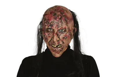 Zombie Latex Maske Med Hår