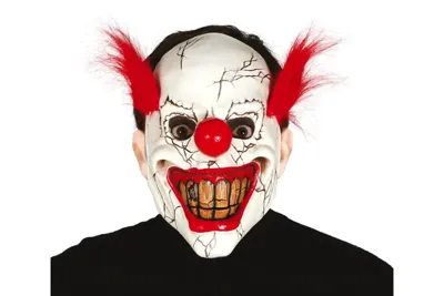 Horror Clown Mask with Hair