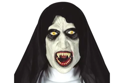 Latex Synister Nun Mask with Hood