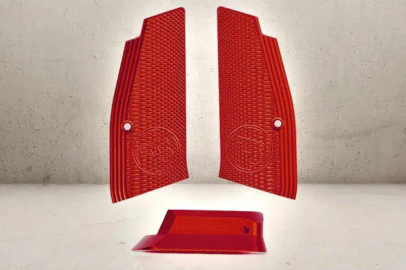 ActionSportGames CNC Grip Shells & Magwell · Rojo