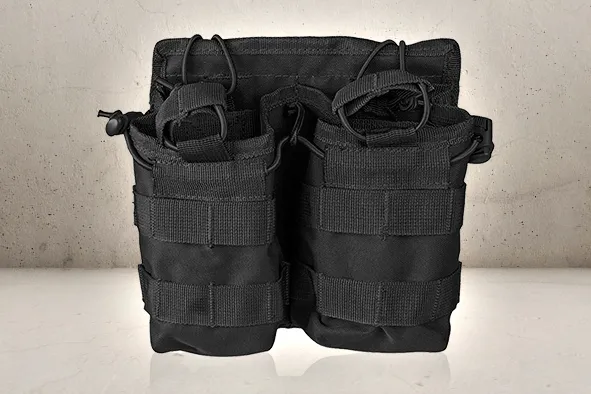 Mil-Tec Open MOLLE Pouch Dobbelt · Negro
