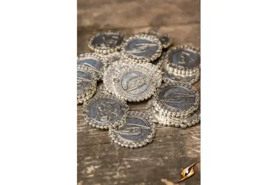 10 x Lion Metal Coins / Sølvmønter – Rollespil - Epic Armoury