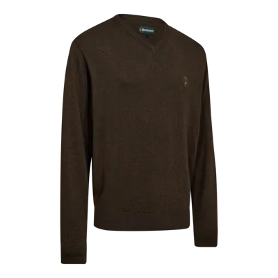 Harrington Strik Med V-Hals, Melange - Deerhunter
