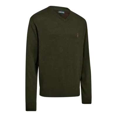 Harrington Strik Med V-Hals, Forest Ember Melange - Deerhunter