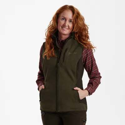 Lady PAM Bonded Fleecevest, Graphite Melange - Deerhunter