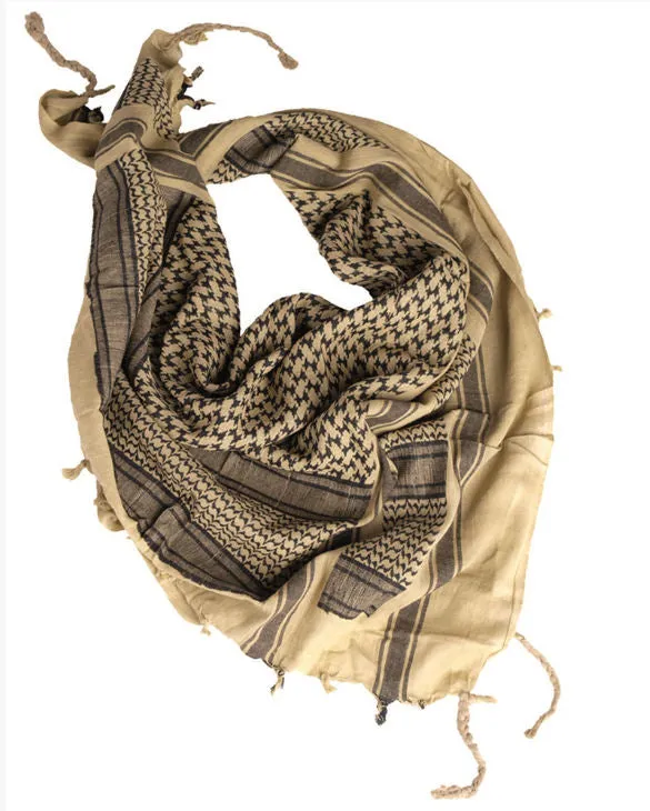 Mil-Tec Halstørklæde ′Shemagh′ 110x110cm, /Sort · Tan / FDE