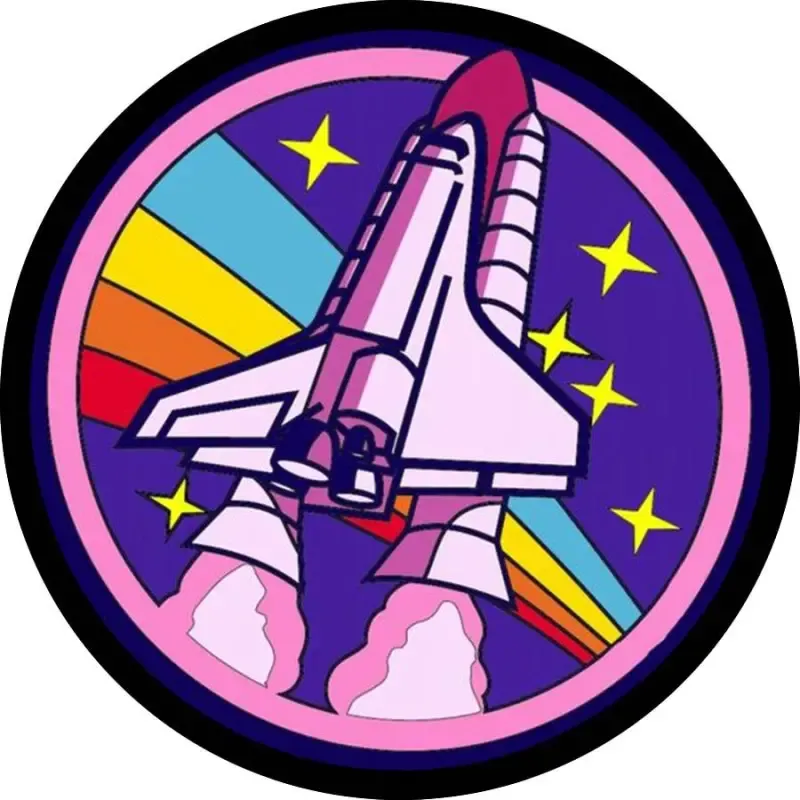 Cohete Nasa Colores · Rosa