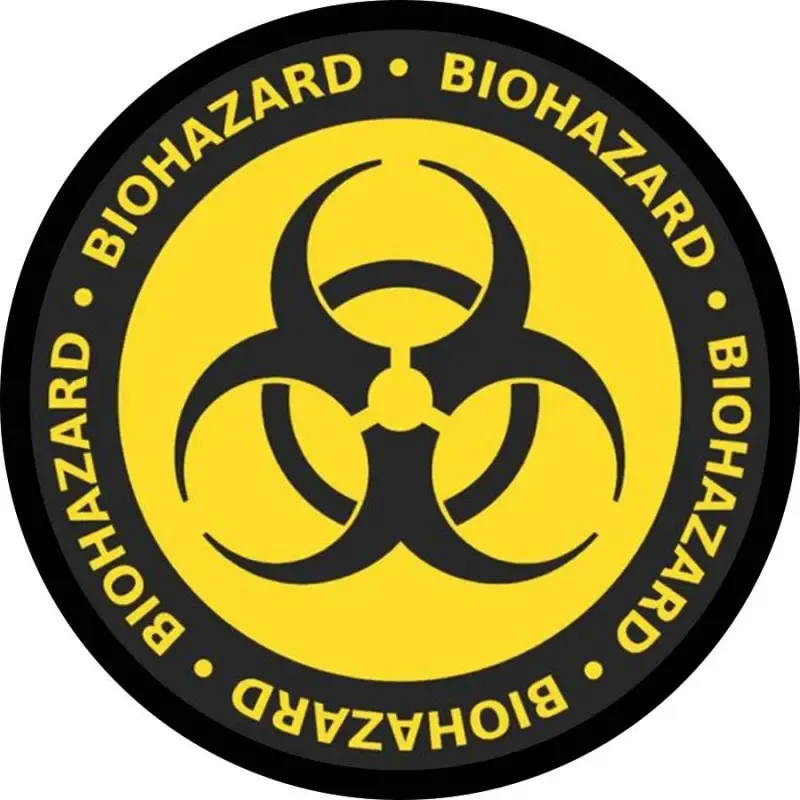Biohazard Letras Círculo · Amarillo negro