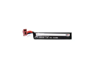 Li-Po 7,4V 1300mAh, 15C, Stock Tube, Batteri, T-Plug - ASG