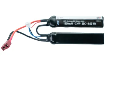 Li-Po 7,4V 1300mAh, 25C, Gen.2, Crane Stock, Batteri, T-Plug - ASG