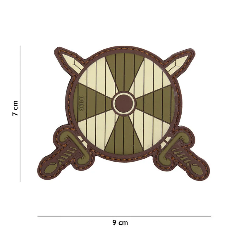 101 Inc Patch - 3D PVC Viking Shield + 2 Swords · Verde / OD