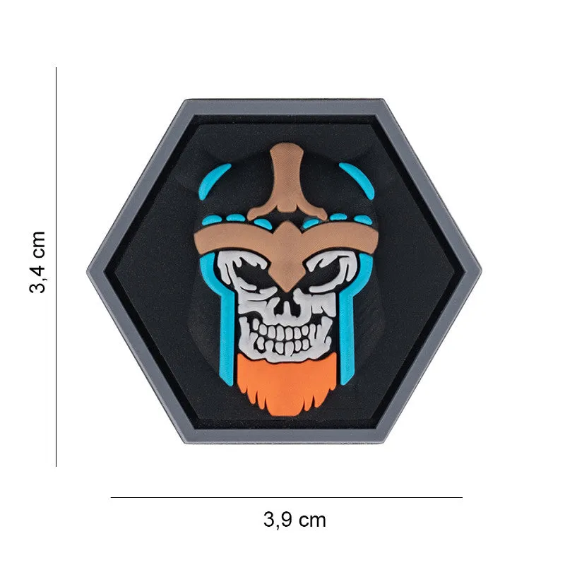101 Inc Patch - 3D PVC, Hexagon Skull Viking