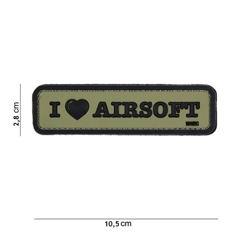 101 Inc Patch - 3D PVC, I Love, Grøn