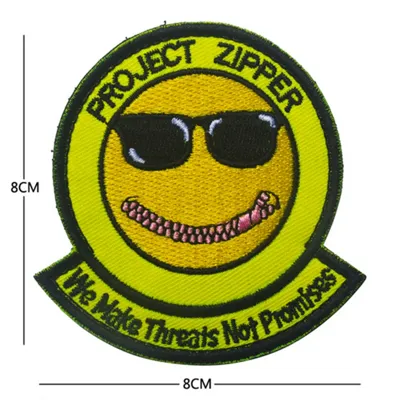 Bordado Project Zipper WE Make Threats Not Promises