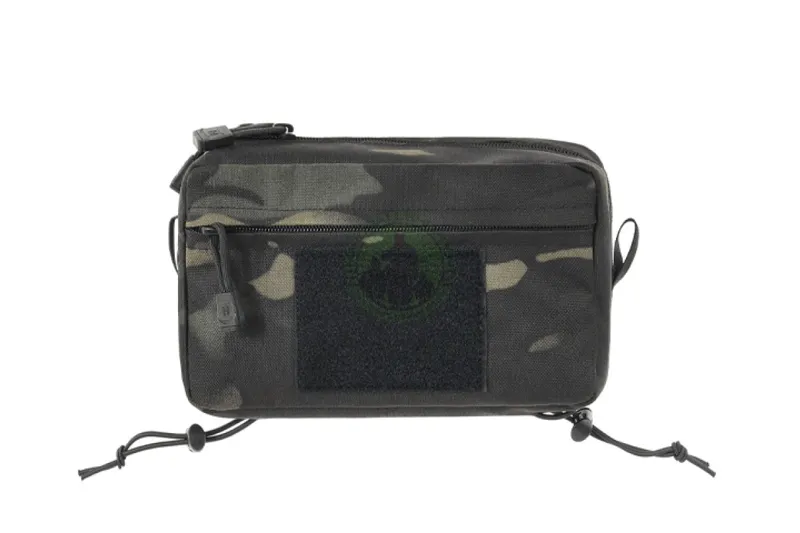 Two-Pocket Utility Pouch with Mounting Panel, Laser Cut · Multicamo black