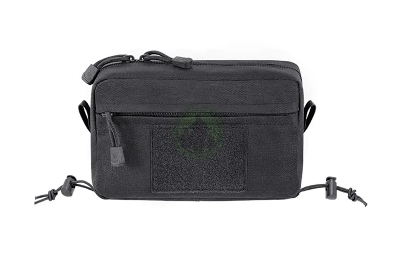 Two-Pocket Utility Pouch with Mounting Panel, Laser Cut · Negro