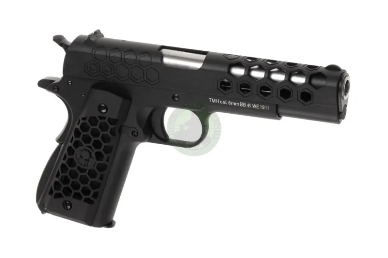 WE – M1911 Hex Cut Full Metal, Sort · Negro