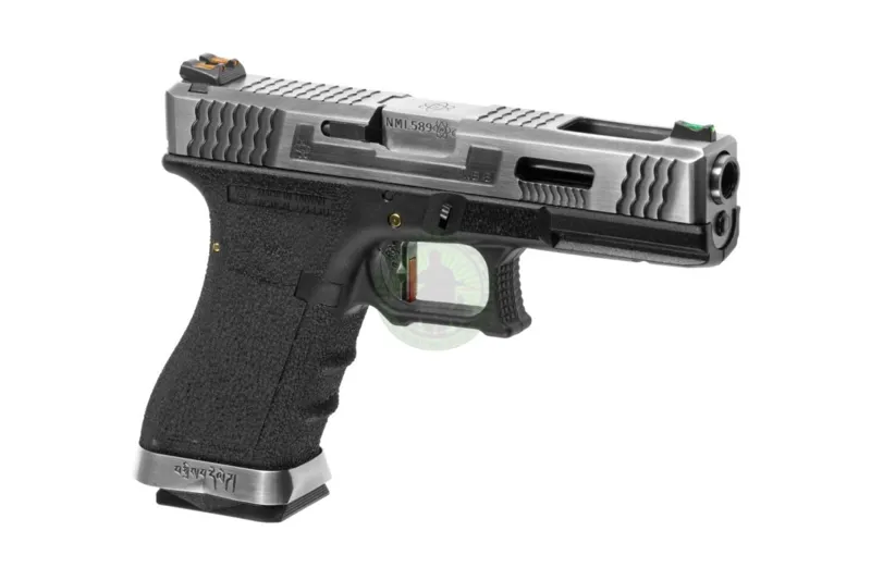 WE – G-Force 18C SV Barrel Metal Version, Sort/Sølv · Plata