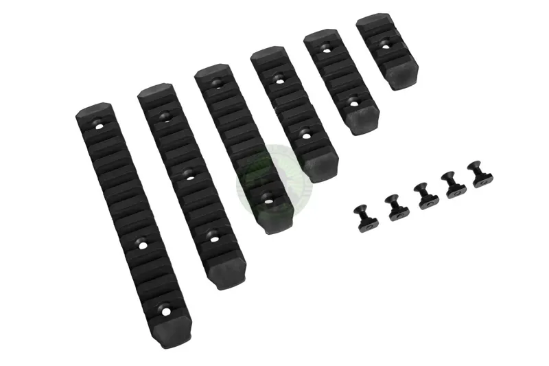 Sæt Med 6 Polymer RIS Rails Til M-LOK, Sort