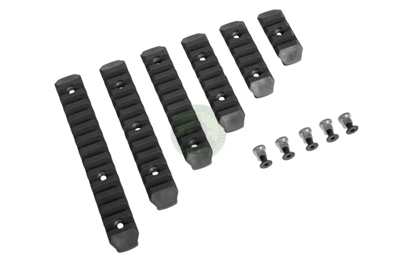 Sæt Med 6 Polymer RIS Rails Til KeyMod’, Sort