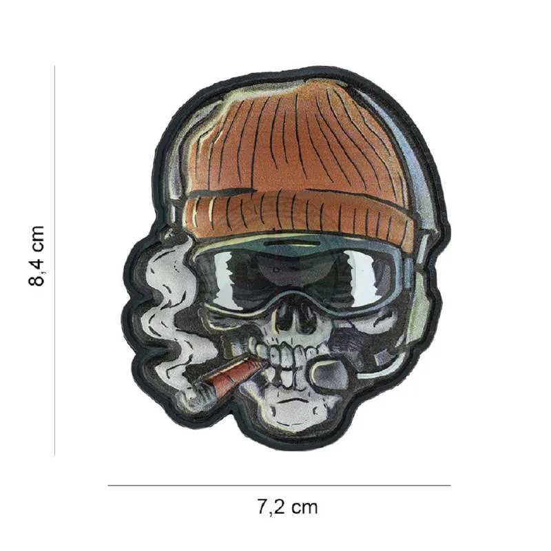 3D PVC, UV Skull Beanie Warrior