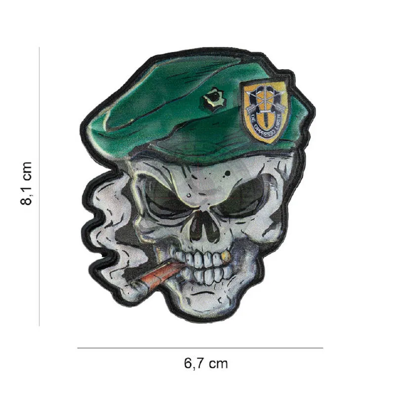 3D PVC, UV Skull Beret · Verde / OD