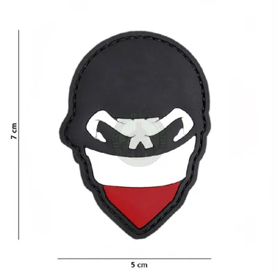 3D PVC, Polish Skull Balaclava, Rød