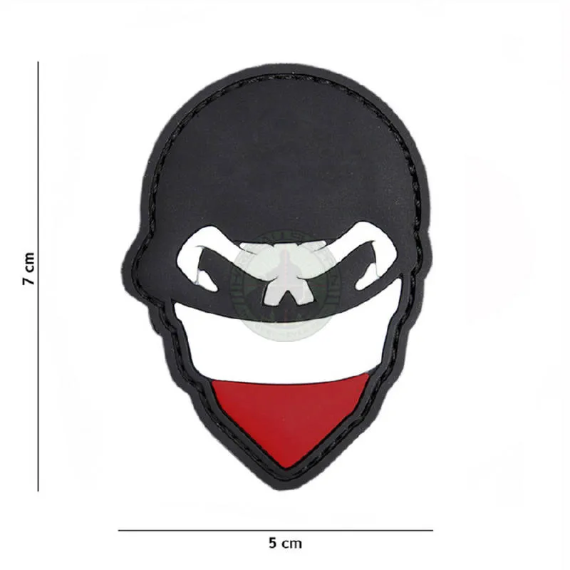 3D PVC, Polish Skull Balaclava, Rød