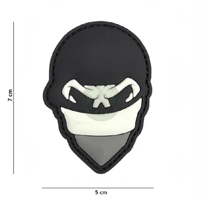 3D PVC, Polish Skull Balaclava, Grå