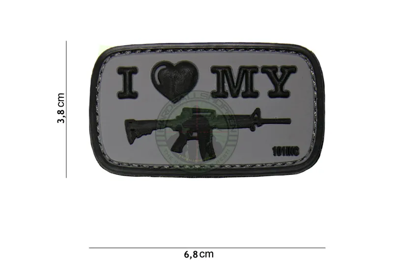 3D PVC, I Love My M4, Grå/Sort