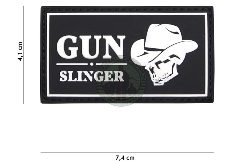 3D PVC, Gun Slinger Skull Cowboy, Sort