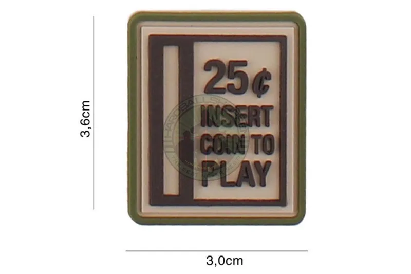 3D PVC Insert Coin to Play · Tan / FDE